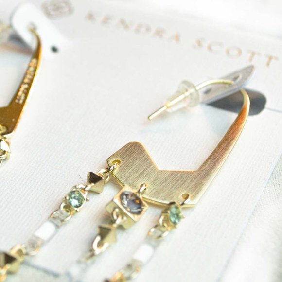 Kendra Scott Gold Corza Statement Earrings - Picture 5 of 8